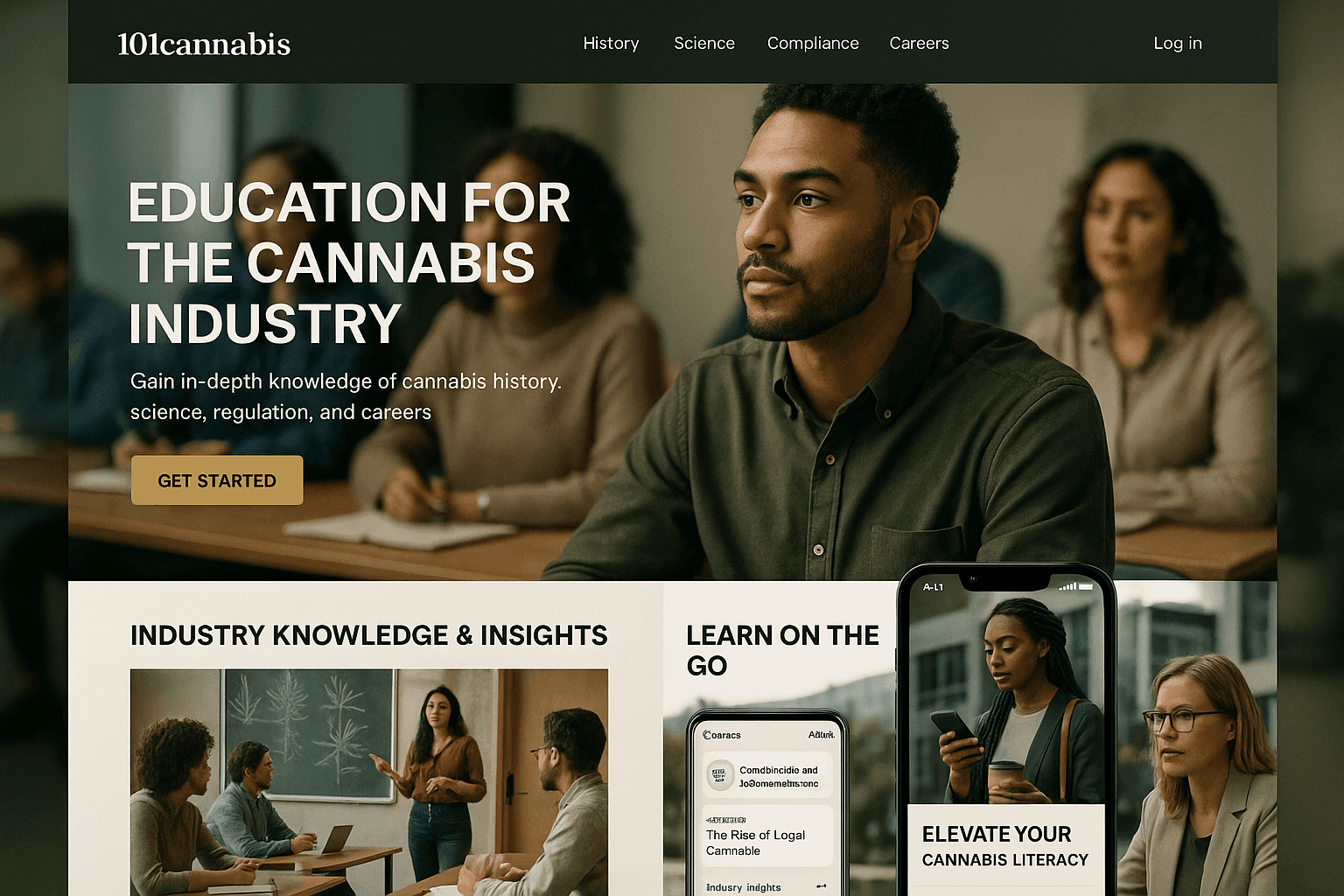 101cannabis.com website mockup